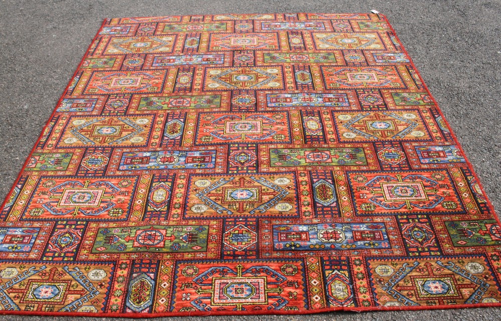 A Caucasian design machined carpet, 238 x 205m
